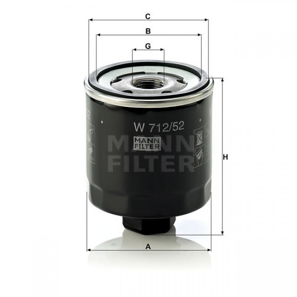 Φίλτρο Λαδιού MANN W 712/52 Φίλτρο Λαδιού MANN W 712/52